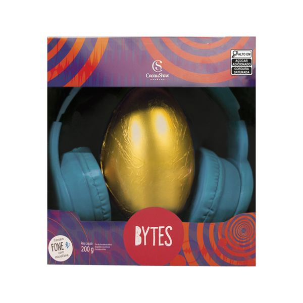 Kit 2 Ovos de Páscoa ao Leite Bytes Fone Azul 200g